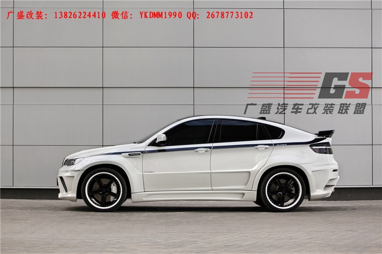 BMW寶馬X6 E71改裝LUMMA寬體大包圍碳纖維機(jī)蓋后唇四出排氣管尾翼