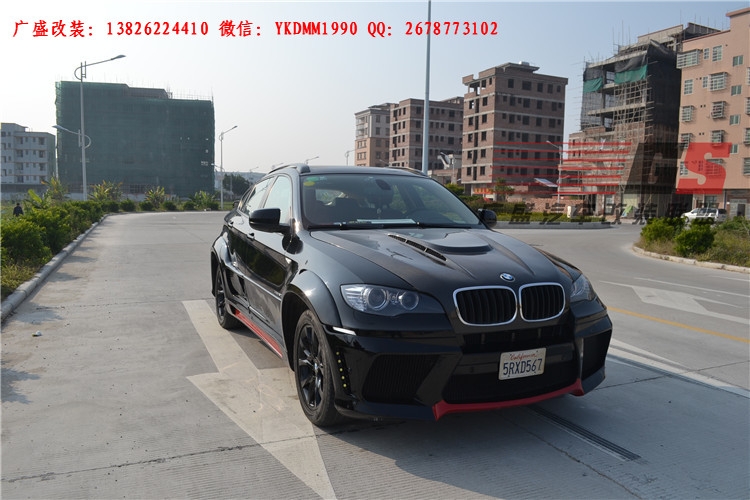 BMW寶馬X6 E71改裝LUMMA寬體大包圍碳纖維機(jī)蓋后唇四出排氣管尾翼