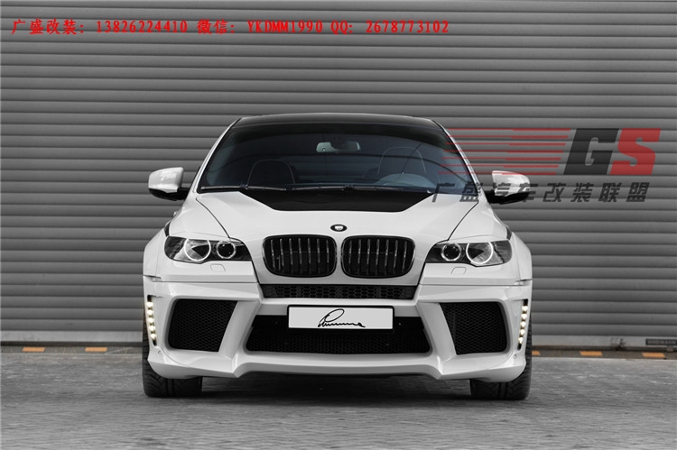 BMW寶馬X6 E71改裝LUMMA寬體大包圍碳纖維機(jī)蓋后唇四出排氣管尾翼