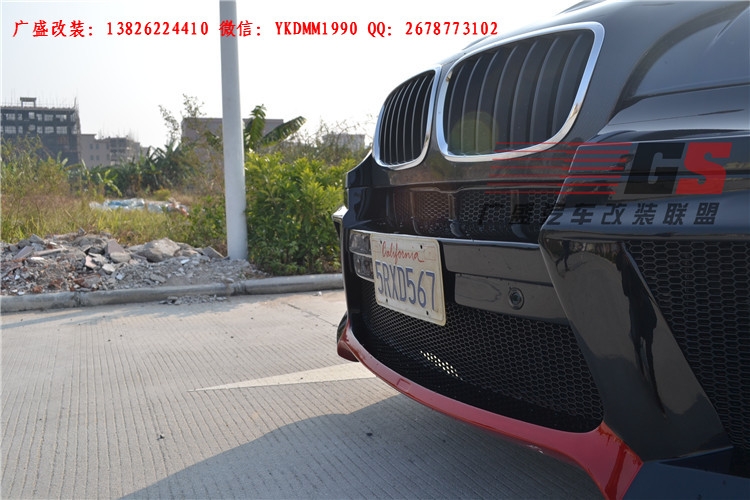 BMW寶馬X6 E71改裝LUMMA寬體大包圍碳纖維機(jī)蓋后唇四出排氣管尾翼