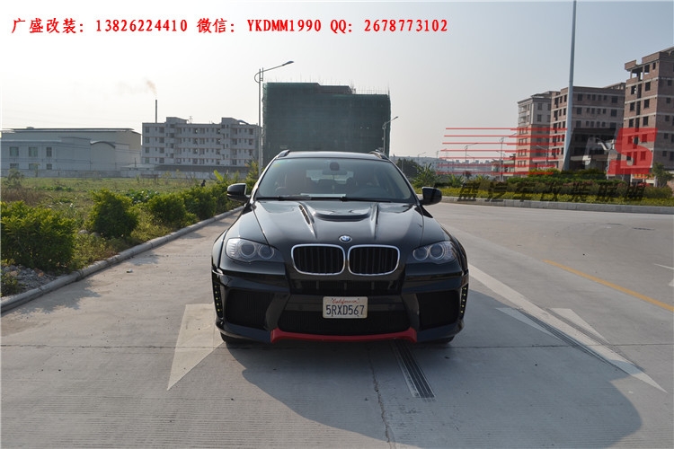 BMW寶馬X6 E71改裝LUMMA寬體大包圍碳纖維機(jī)蓋后唇四出排氣管尾翼
