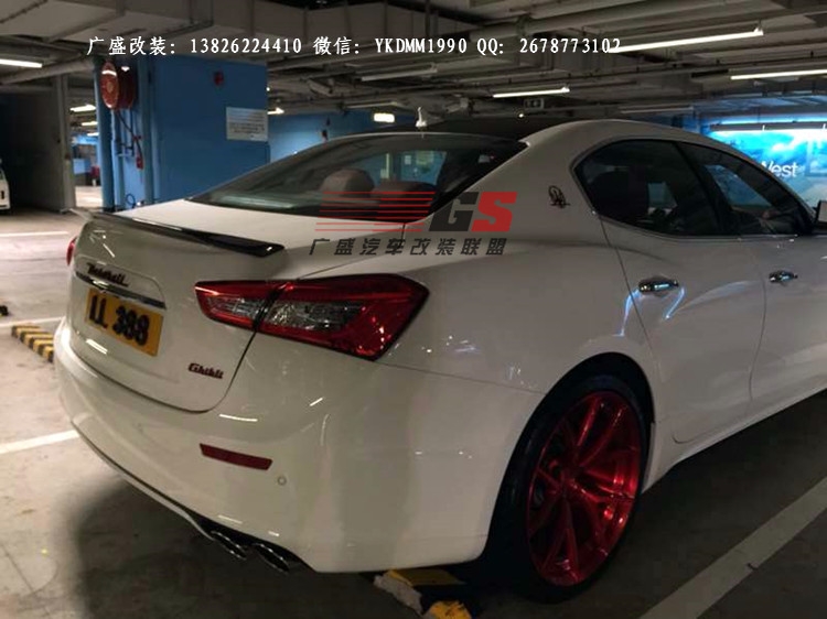瑪莎拉蒂Ghibl吉博力改裝GT款碳纖維尾翼擾流板 小包圍空力套件