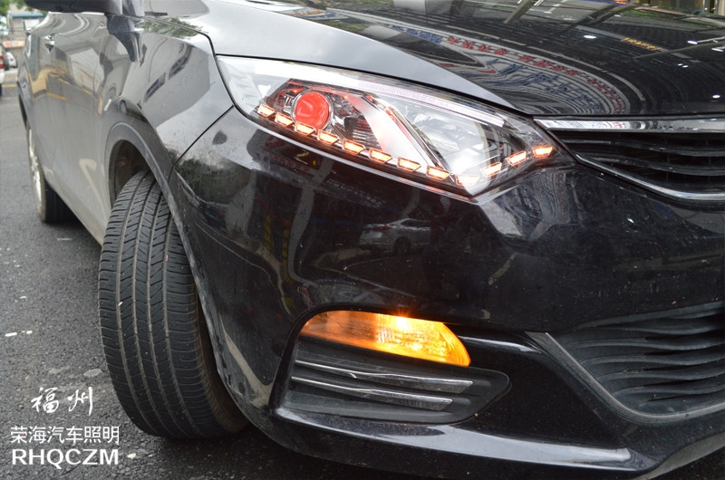 福州改燈 致尚XT汽車大燈升級氙氣燈美標(biāo)Q5雙光透鏡 福州榮海照明