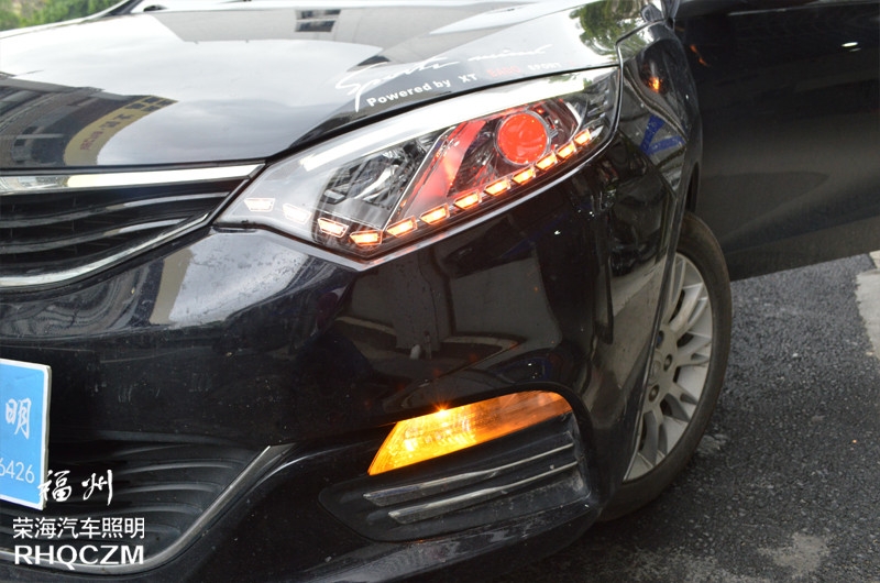 福州改燈 致尚XT汽車大燈升級氙氣燈美標(biāo)Q5雙光透鏡 福州榮海照明