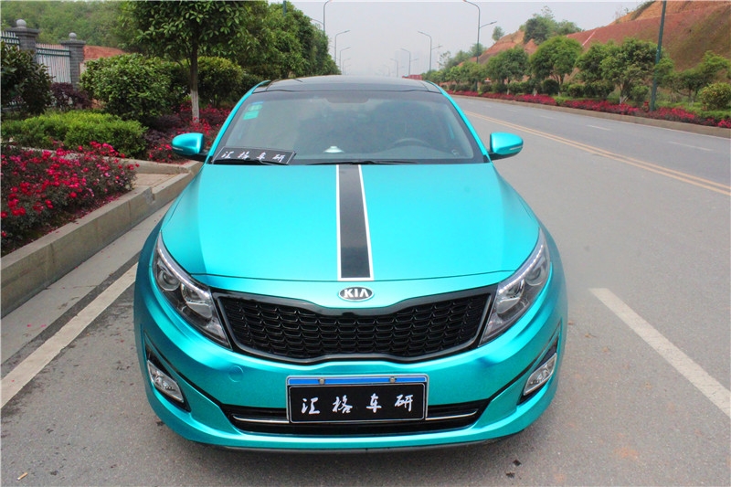 湖南汽車(chē)改色貼膜 長(zhǎng)沙進(jìn)口啞光電鍍改色膜  起亞K5改色貼膜