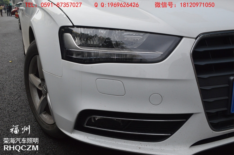 福州車燈改裝 奧迪A4大燈總成低配升級(jí)原裝高配大燈總成 福州榮海照明