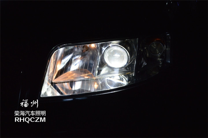 福州改燈 奧迪A6汽車燈光升級海拉三透鏡更換燈罩 福州榮海照明
