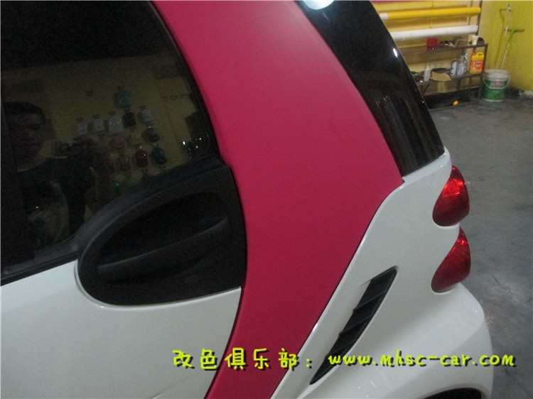 smart貼C框 女士用車 C框白色改亞面玫紅