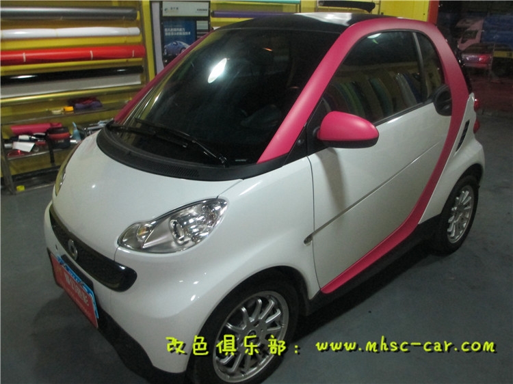 smart貼C框 女士用車 C框白色改亞面玫紅
