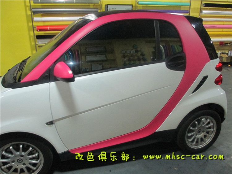 smart貼C框 女士用車 C框白色改亞面玫紅