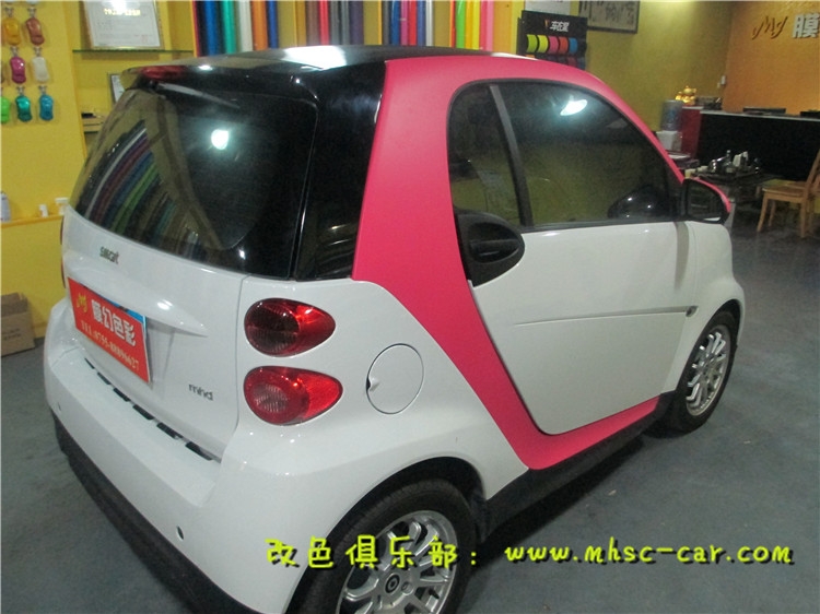 smart貼C框 女士用車 C框白色改亞面玫紅