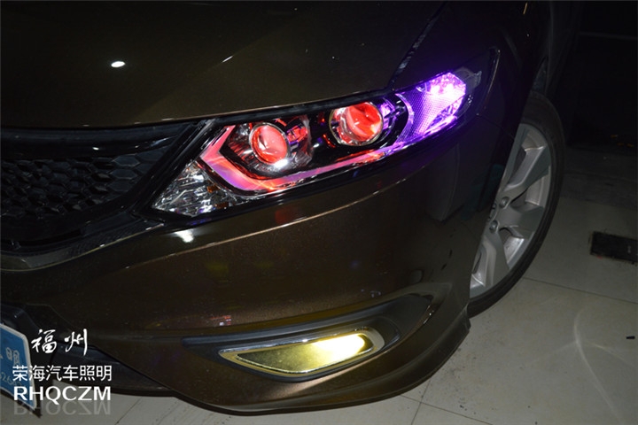 福州改燈 本田杰德大燈升級氙氣燈海拉五雙光透鏡 福州榮海汽車照明