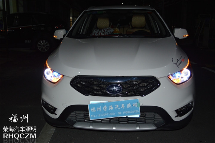 福州改天使眼 駿派D60大燈升級天使眼+光導雙色淚眼 福州榮海照明