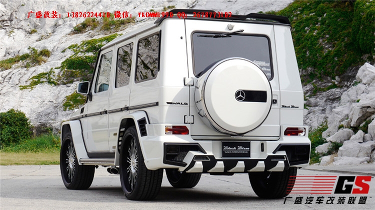 奔馳G級(jí)W463 G500 AMG改裝WALD大包圍機(jī)蓋排氣管 奔馳G系改裝包圍