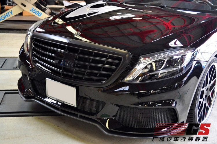 奔馳S級(jí)W222 AMG改裝BRABUS巴博斯大包圍 碳纖維尾翼 排氣管后唇