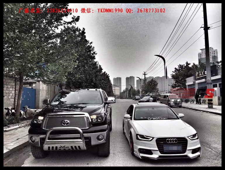 13 14 15年款奧迪A4L/B9改裝WALD小包圍 前唇后唇碳纖維尾翼排氣
