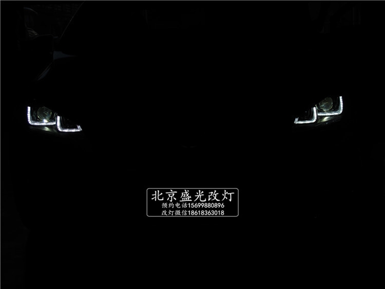 【北京盛光改燈】高爾夫7升級歐版雙U氙氣大燈總成