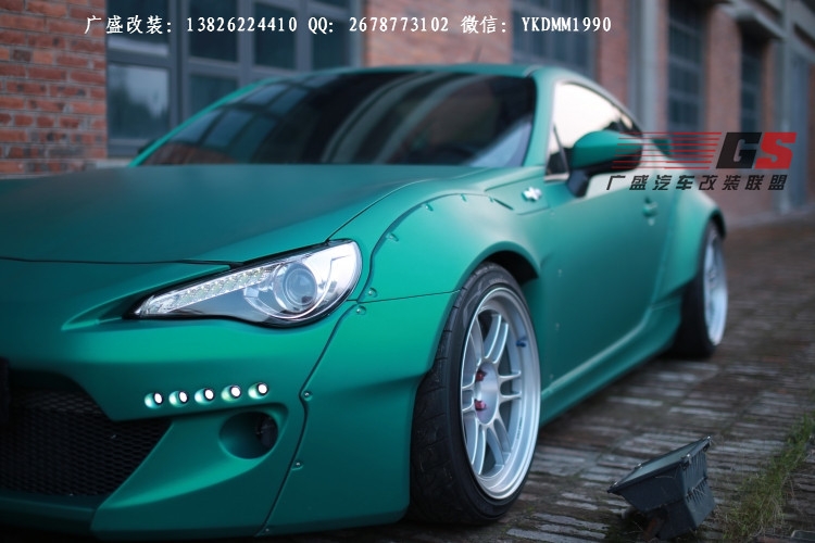 豐田GT86改裝Greddy Rocket bunny寬體二代大包圍碳纖維前唇排氣