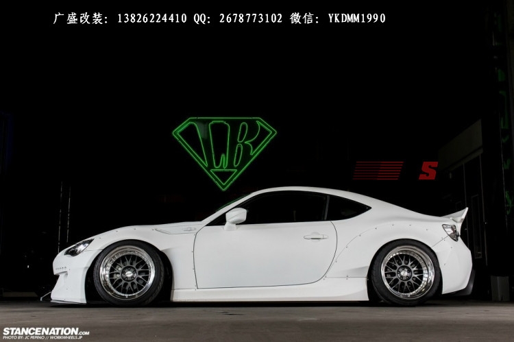 豐田GT86改裝Greddy Rocket bunny寬體二代大包圍碳纖維前唇排氣