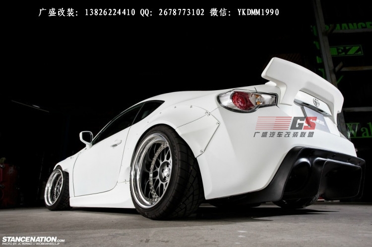 豐田GT86改裝Greddy Rocket bunny寬體二代大包圍碳纖維前唇排氣