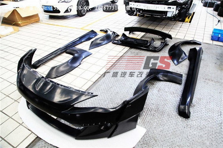 豐田GT86改裝Greddy Rocket bunny寬體二代大包圍碳纖維前唇排氣