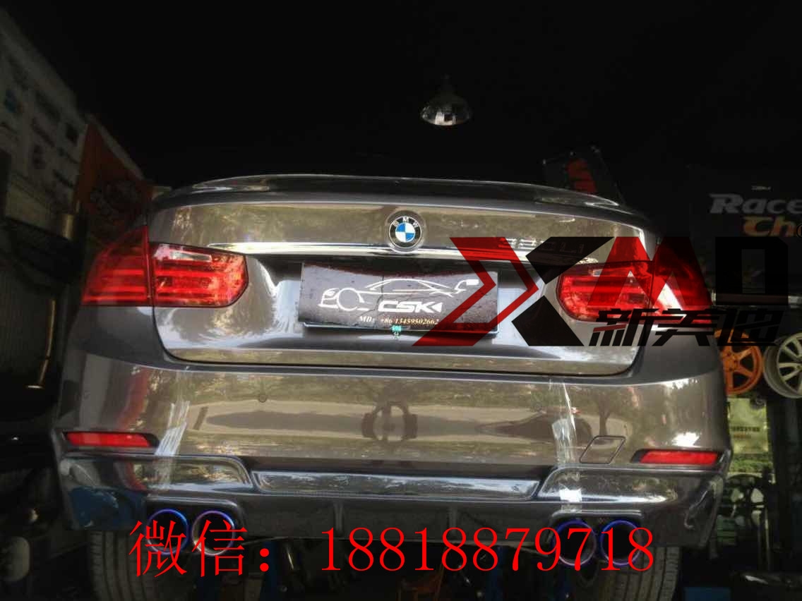 寶馬3系 F30 35改裝碳纖維四出后唇 前后擾流 機(jī)蓋尾翼排氣改裝