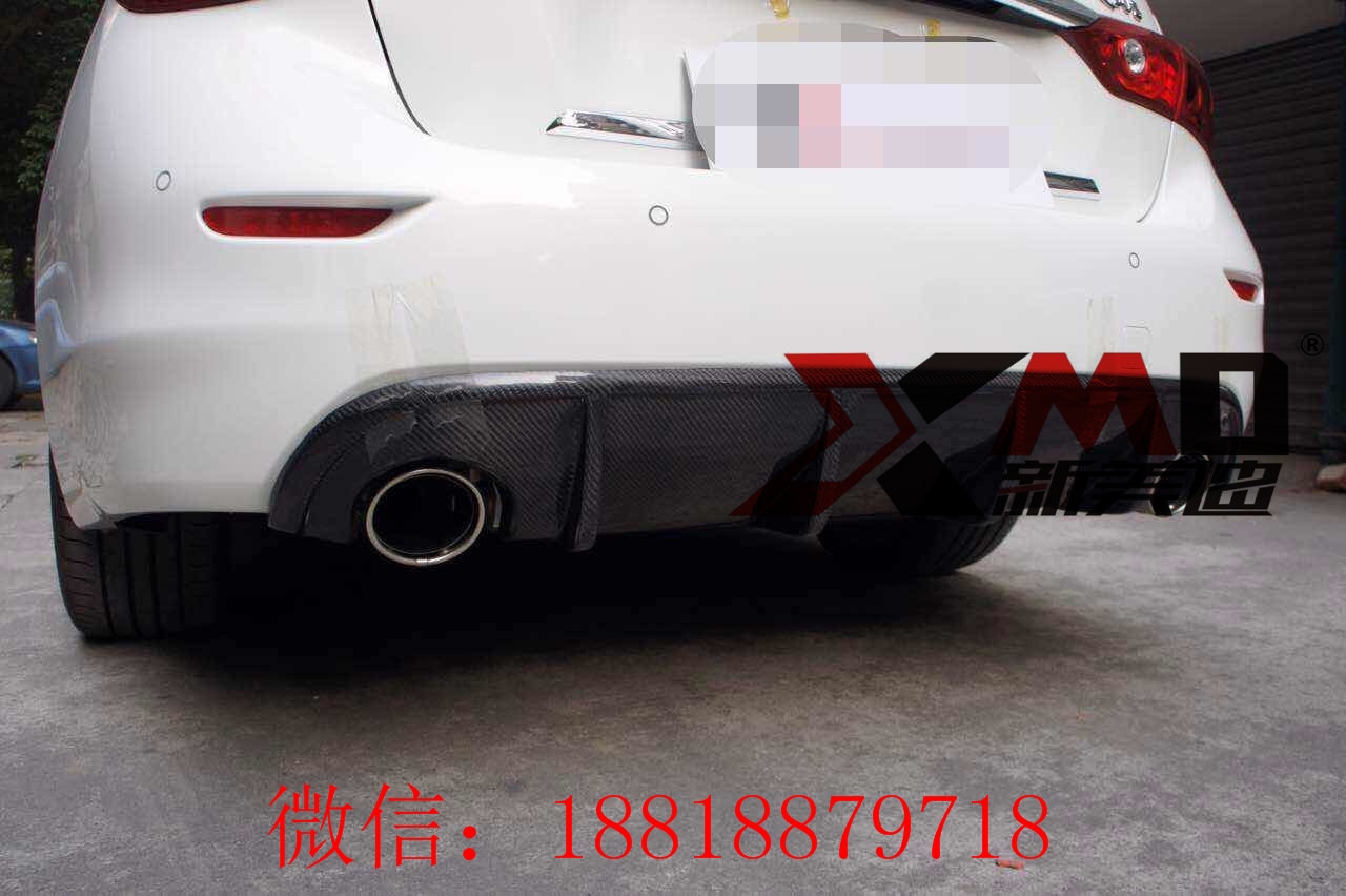英菲尼迪Q50碳纖維改裝尾翼。后唇  排氣改裝