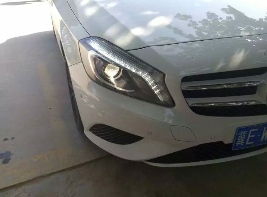 【石家莊恒信汽車(chē)燈光升級(jí)】邢臺(tái)上門(mén)安裝奔馳A級(jí)大燈，河北首例