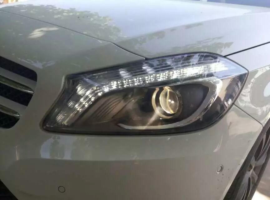 【石家莊恒信汽車(chē)燈光升級(jí)】邢臺(tái)上門(mén)安裝奔馳A級(jí)大燈，河北首例