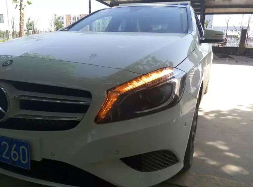 【石家莊恒信汽車(chē)燈光升級(jí)】邢臺(tái)上門(mén)安裝奔馳A級(jí)大燈，河北首例