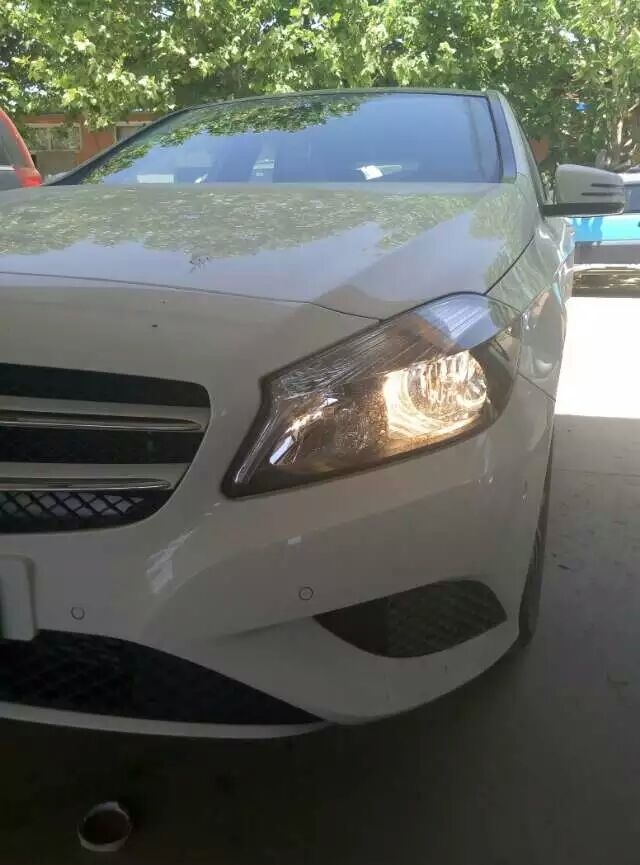 【石家莊恒信汽車(chē)燈光升級(jí)】邢臺(tái)上門(mén)安裝奔馳A級(jí)大燈，河北首例