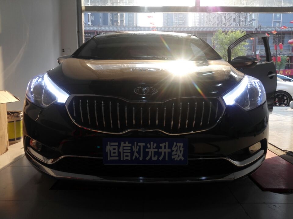 【石家莊恒信燈光升級(jí)】起亞K3加裝韓版套件加歐標(biāo)q5歐司朗CBI套裝~高大上哦