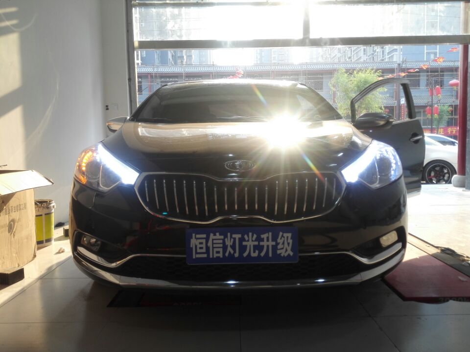【石家莊恒信燈光升級(jí)】起亞K3加裝韓版套件加歐標(biāo)q5歐司朗CBI套裝~高大上哦