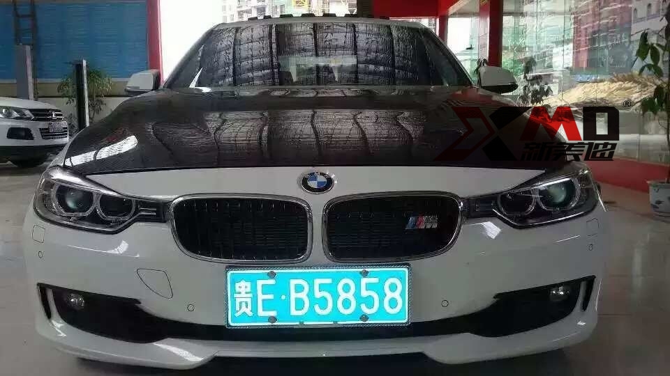 寶馬新3系 F30 F35改裝碳纖維開孔機蓋 尾翼 內飾 排氣大包圍改裝