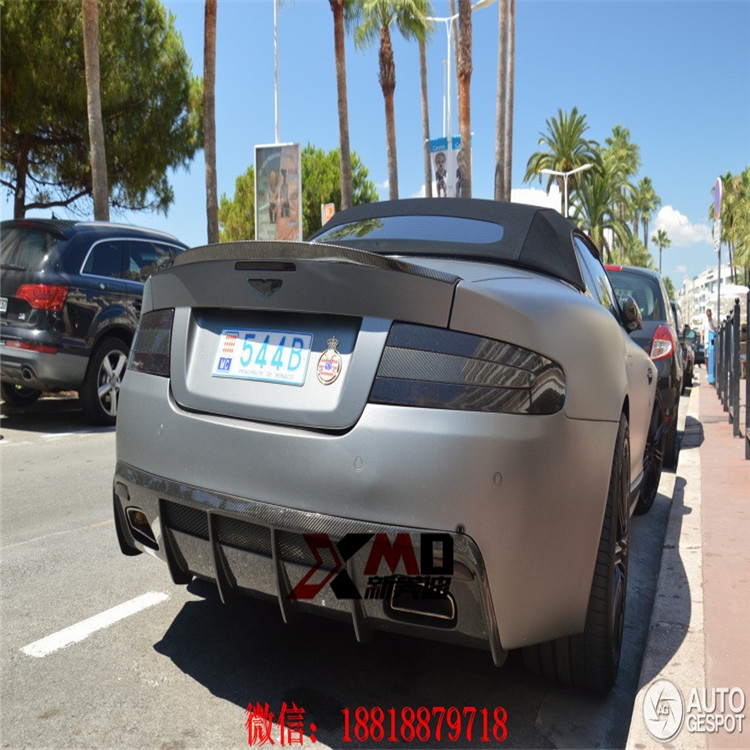阿斯頓馬丁V8 改 MANSORY 改裝大包圍碳纖維前后擾流板機蓋前后唇機蓋排氣管板套件
