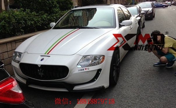 08-10款瑪莎拉蒂總裁改新款大包圍套件前杠后杠裙邊尾翼FRP+碳纖維