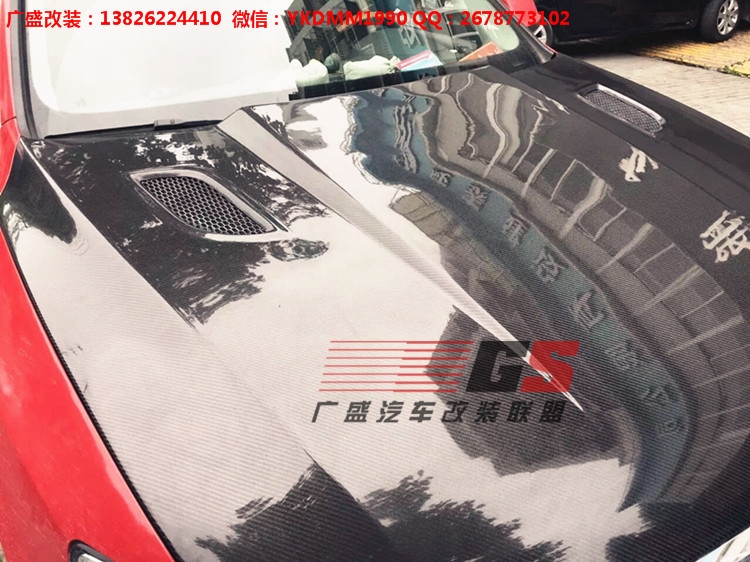 奧迪Q5改裝ABT碳纖維機蓋 引擎蓋 開孔碳纖維 Q5改裝大包圍排氣管