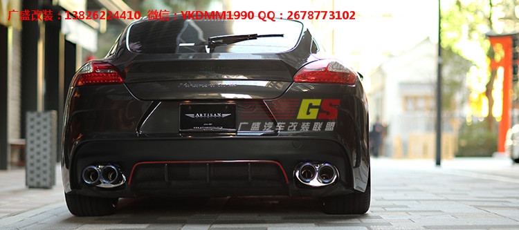 09-12保時捷panamera GTS改裝大包圍 碳纖維尾翼前唇后唇閥門排氣