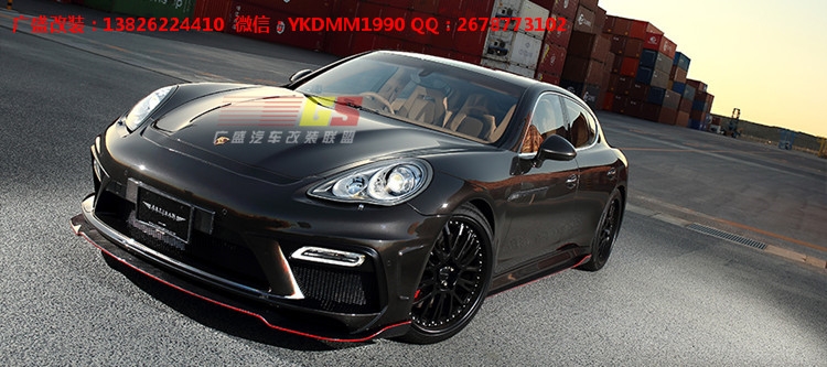 09-12保時捷panamera GTS改裝大包圍 碳纖維尾翼前唇后唇閥門排氣