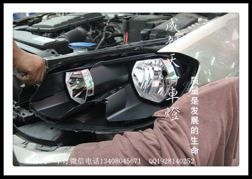 成都高爾夫7車燈改裝氙氣燈雙光透鏡日行燈總成