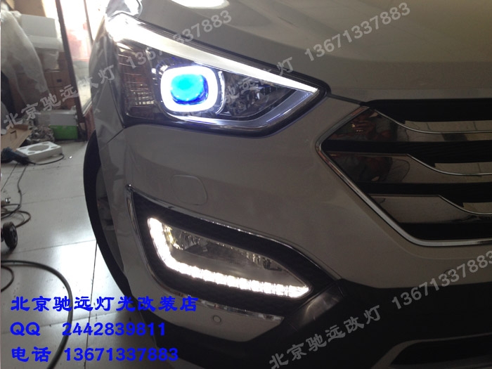 現(xiàn)代全新勝達(dá) 車燈增亮改裝透鏡 燈眉