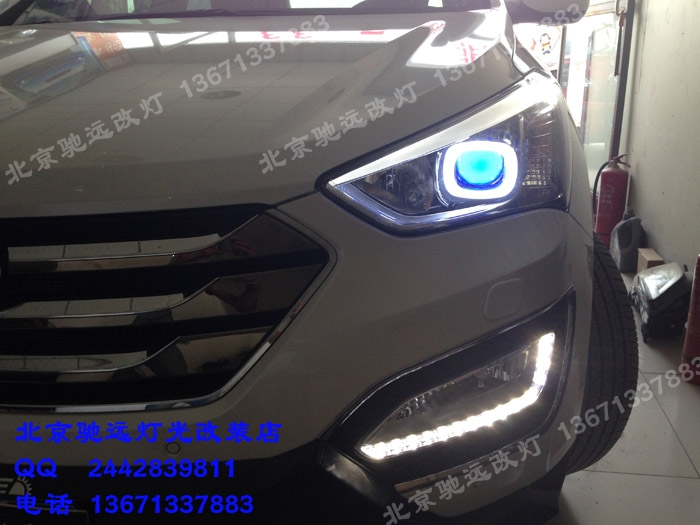 現(xiàn)代全新勝達(dá) 車燈增亮改裝透鏡 燈眉