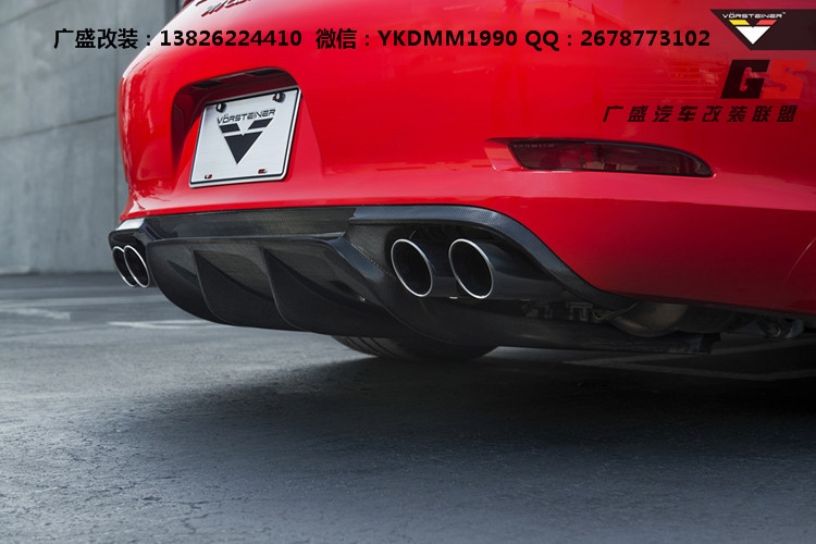 保時(shí)捷911/997卡雷拉Carrera改裝Vorstiner小包圍 碳纖維尾翼后唇