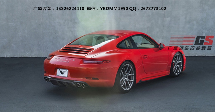 保時(shí)捷911/997卡雷拉Carrera改裝Vorstiner小包圍 碳纖維尾翼后唇