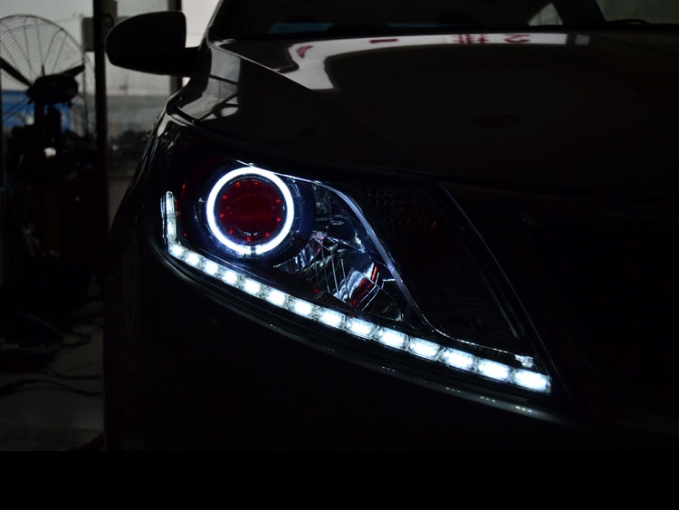 起亞K2車燈改裝增亮 車燈改裝奧迪Q5透鏡雙色淚眼