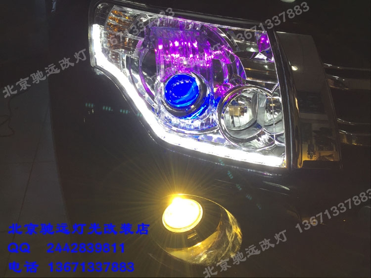 三菱帕杰羅 V93改裝車燈 透鏡氙氣燈