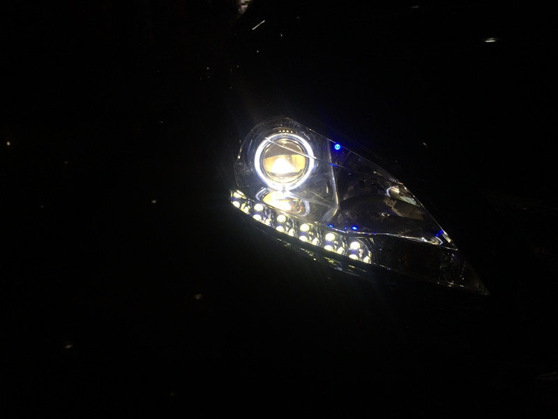 新軒逸大燈改裝Q5雙光透鏡 歐司朗氙氣燈 日行燈 天使眼 惡魔眼
