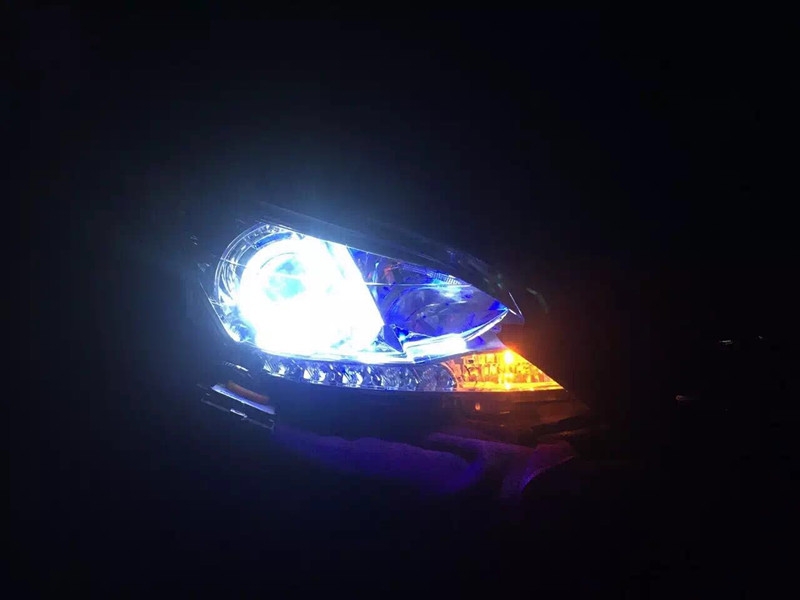 新軒逸大燈改裝Q5雙光透鏡 歐司朗氙氣燈 日行燈 天使眼 惡魔眼