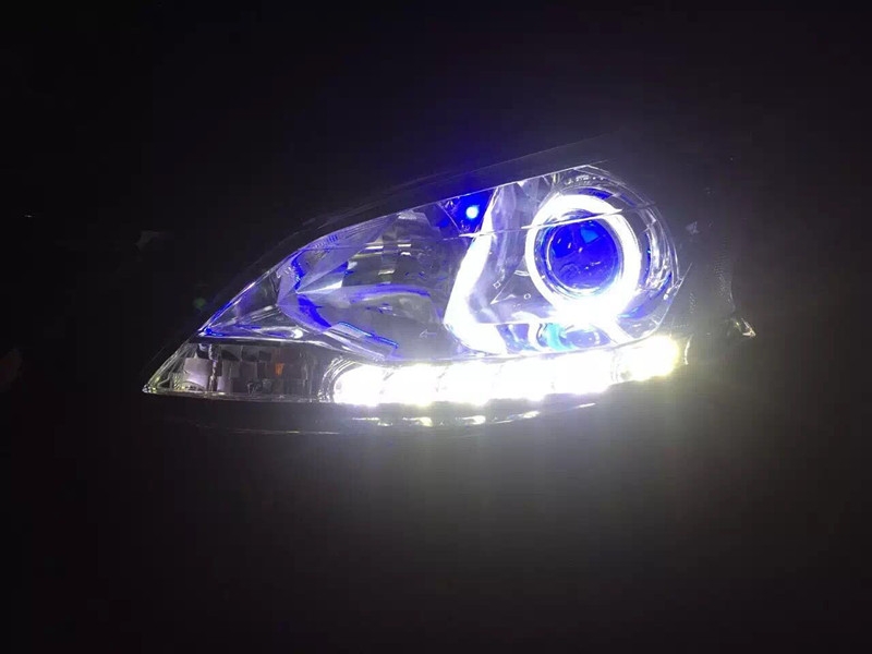 新軒逸大燈改裝Q5雙光透鏡 歐司朗氙氣燈 日行燈 天使眼 惡魔眼