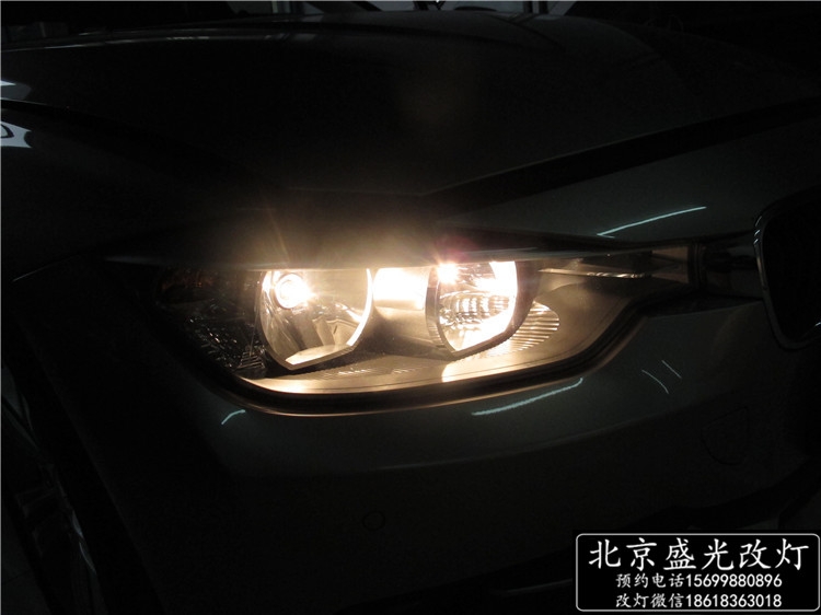 北京改燈 寶馬316i升級(jí)原廠高配天使眼氙燈